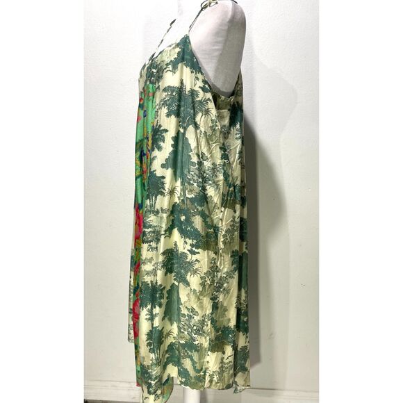 Maeve anthropologie Santee Palm dress silk blend boho babydoll multi pnt women L - Picture 3 of 8